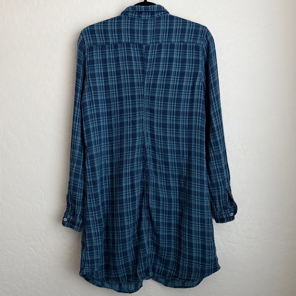 CP‎ Shades Women's Plaid Collared Button-Up Dress Shirt Blue Medium - Picture 2 of 10